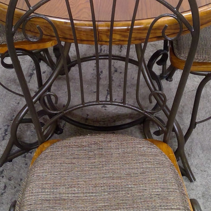 Round Wood Dining Table with 4 Chairs