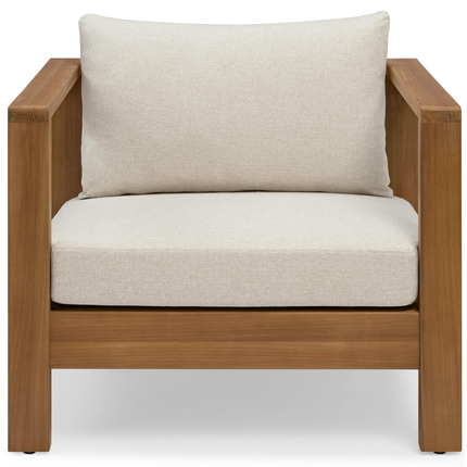 34.5" Portside Beige Outdoor Lounge Chair (Added 08/11/2026)