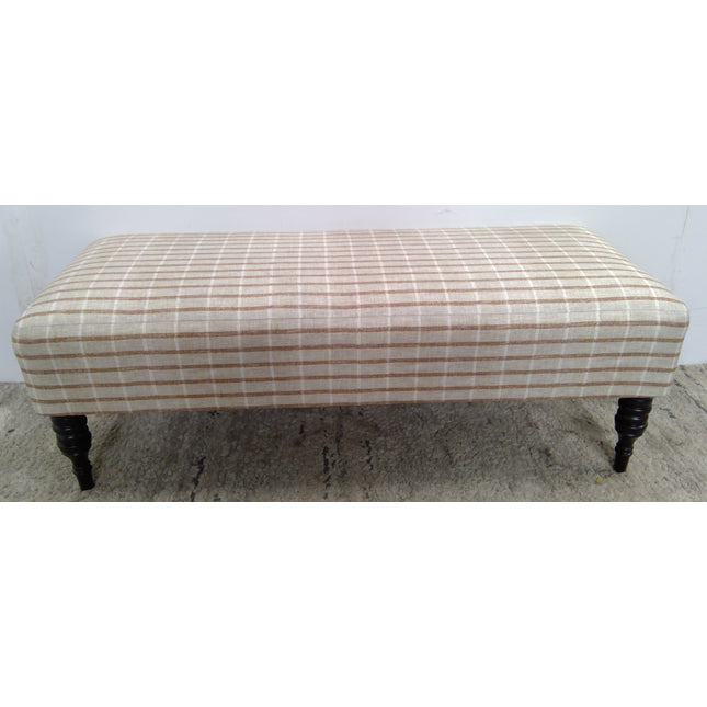 50" Tan/Cream Plaid Bench