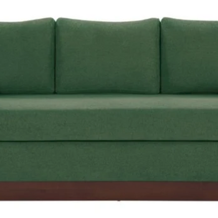 Modern Green Three Seat Sofa with Rubberwood Legs