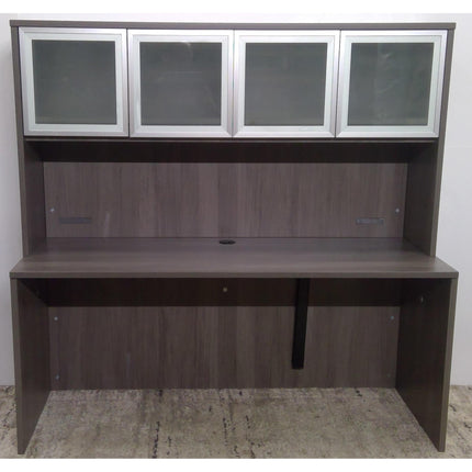 Gray Desk with Hutch 23502