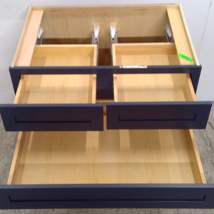 36" Blue 5-Drawer Plywood Base Cabinet