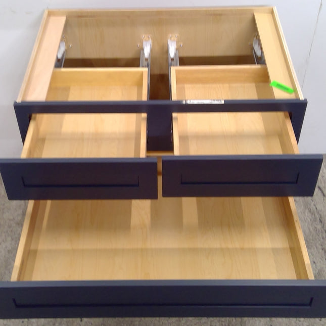 36" Blue 5-Drawer Plywood Base Cabinet