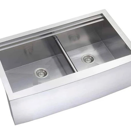 36" Undermount Apron Front Double Bowl Stainless Steel Sink
