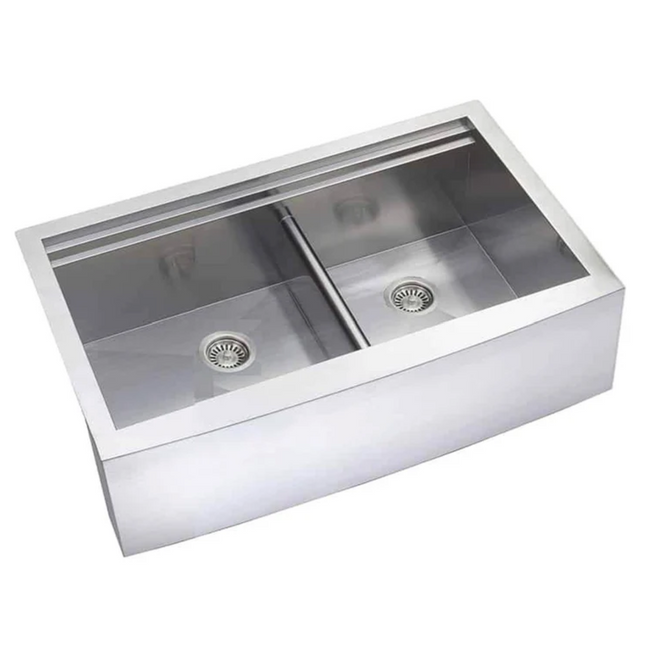 36" Undermount Apron Front Double Bowl Stainless Steel Sink