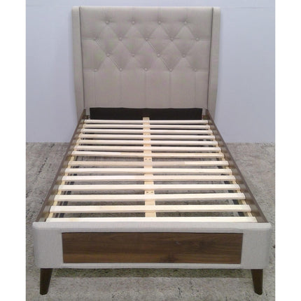 Twin Upholstered Beige Bed Frame (Added 07/24/2026)