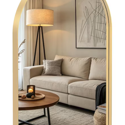 24-in W x 36-in H Arch Gold Framed Wall Mirror
