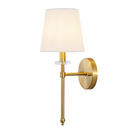 6.5 in. 1-Light Brass Gold Modern Midcentury Iron LED Vanity Light