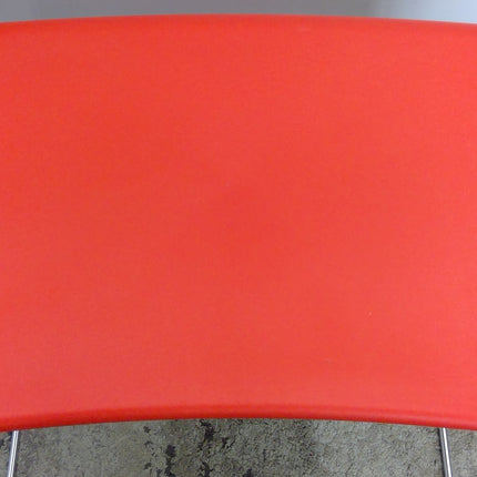 Red and Chrome Metal Student Training Desk