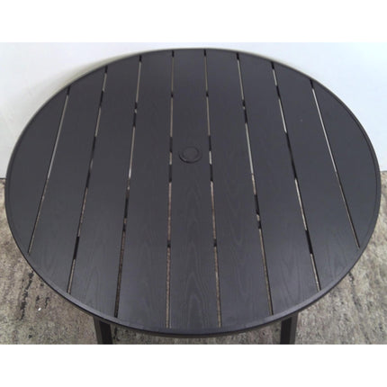 41.5" Round Black Metal Outdoor Table