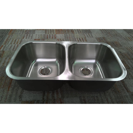 32.5" Double Bowl Stainless Steel Undermount Sink