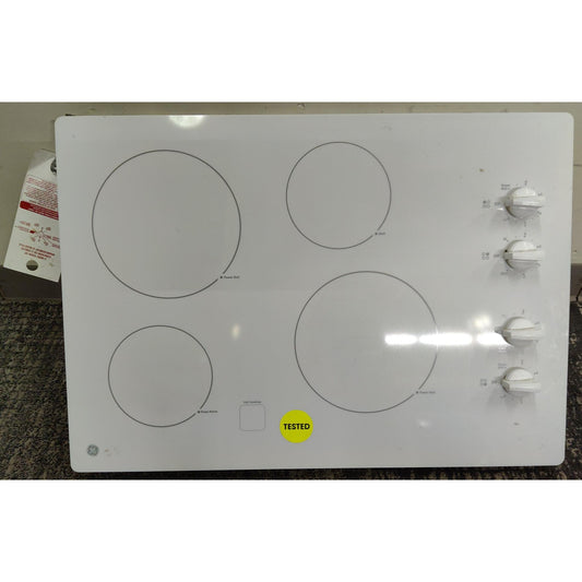 GE 30" White Electric Cooktop
