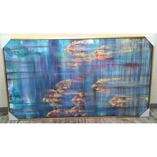 73" x 41" Caribbean Sea Hand Painted Canvas Wall Art