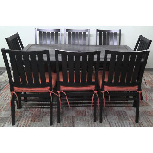 72" Metal Patio Table with 8 Chairs