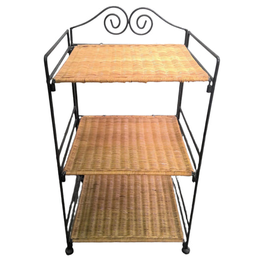 Wicker 3-Tier Shelving Unit