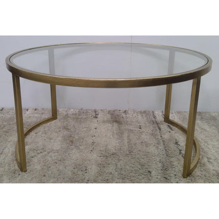 31" Round Metal Coffee Table with Glass Top (Added 07/29/2026)