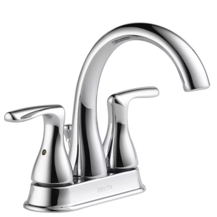 Chrome 4-in Centerset 2-handle WaterSense Mid-arc Bathroom Sink Faucet with Drain