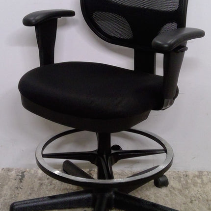 Black Mesh Back Drafting Chair