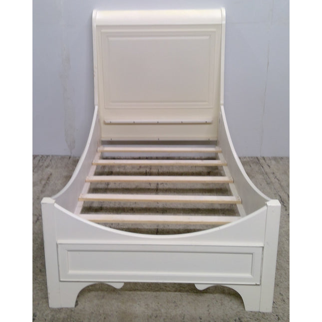 White Twin Sleigh Bed Frame