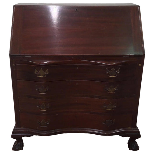 Vintage Oxbow Mahogany Secretary Desk, front