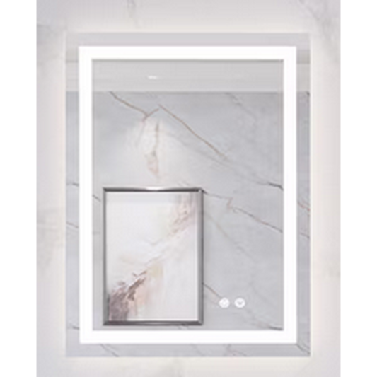 32-in x 36-in Polished Frameless Square Dimmable LED Lighted Fog Free Bathroom Vanity Mirror