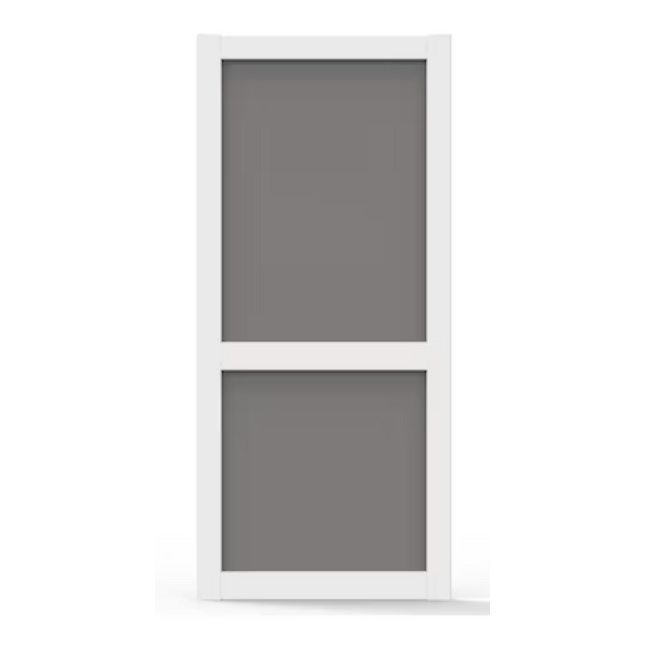 White Reversible Screen Door 36x80 Solid Vinyl Single Hinged Entry