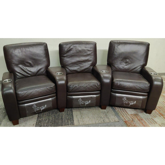 108" Brown Recliner Sofa with Cupholders
