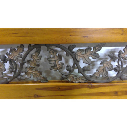 King Bed Frame with Metal Leaves