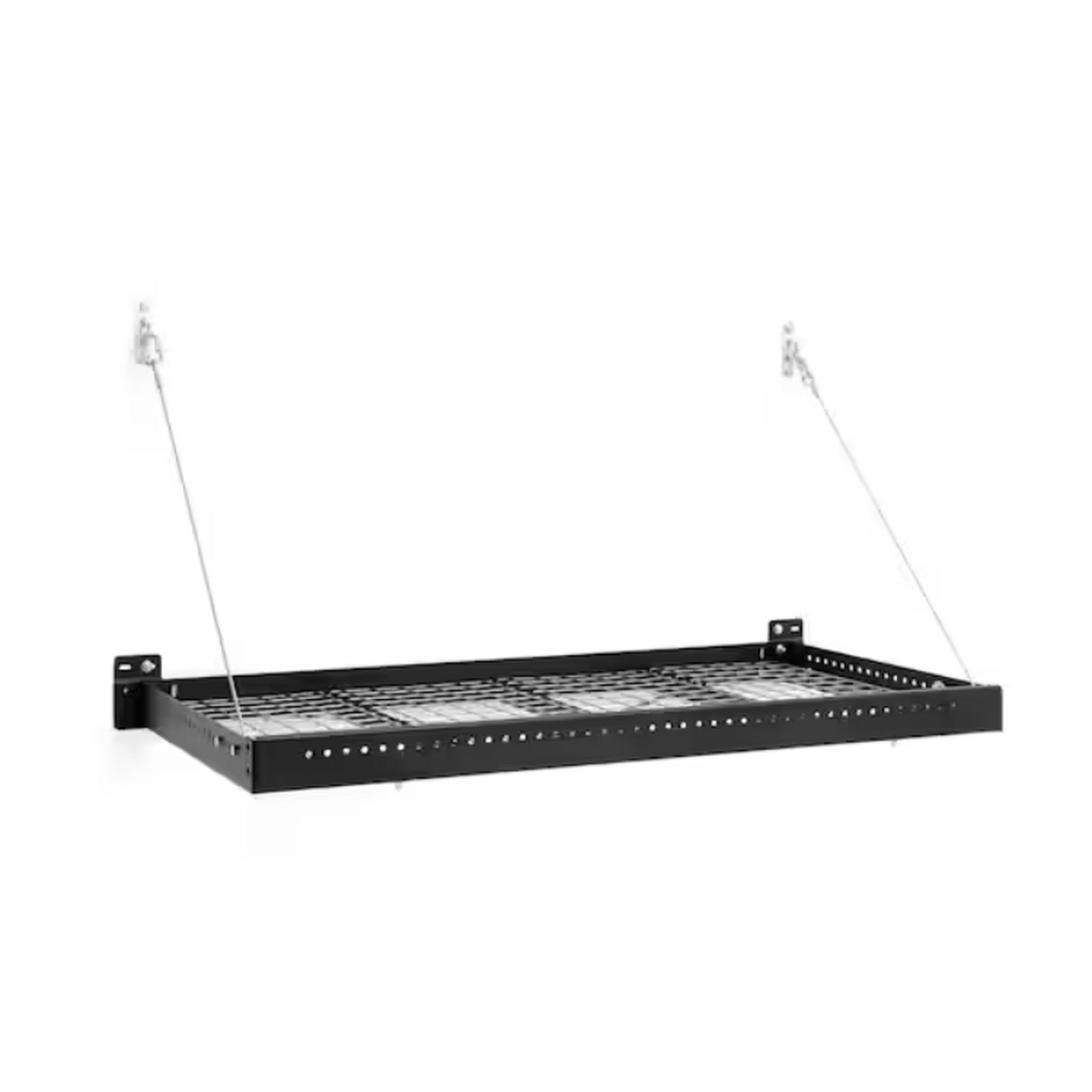 24 in. x 48 in. Steel Garage Wall Shelving in Black (2-Pack)