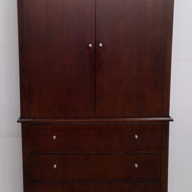 Dark Brown Wood Armoire