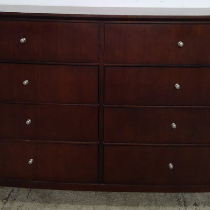 Dark Wood Eight-Drawer Dresser