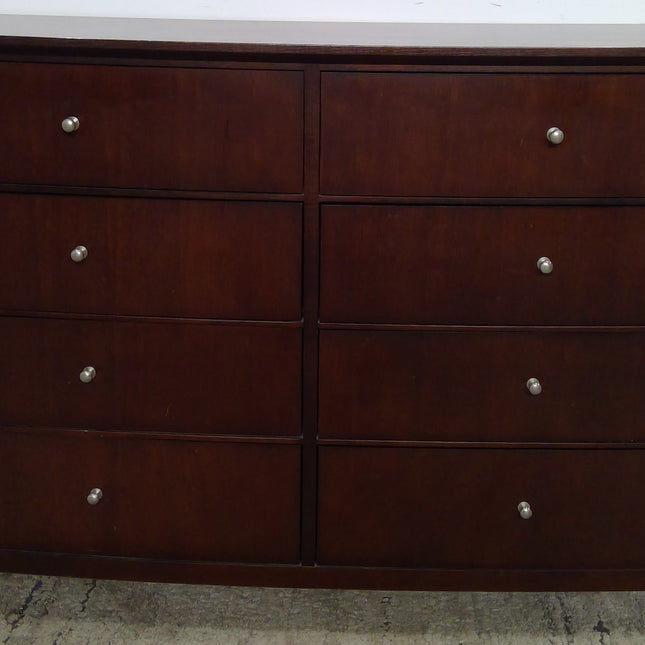 Dark Wood Eight-Drawer Dresser