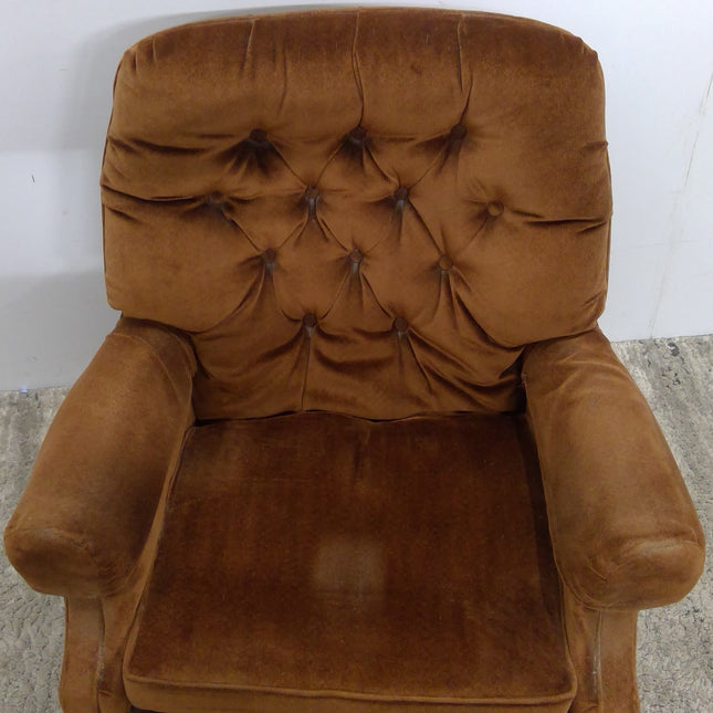 Brown Swivel Rocking Armchair
