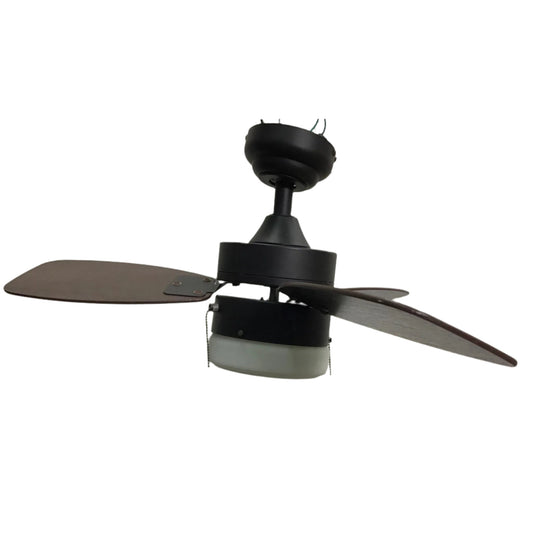 2-Light 3-Blade Bronze-Finished Ceiling Fan, front