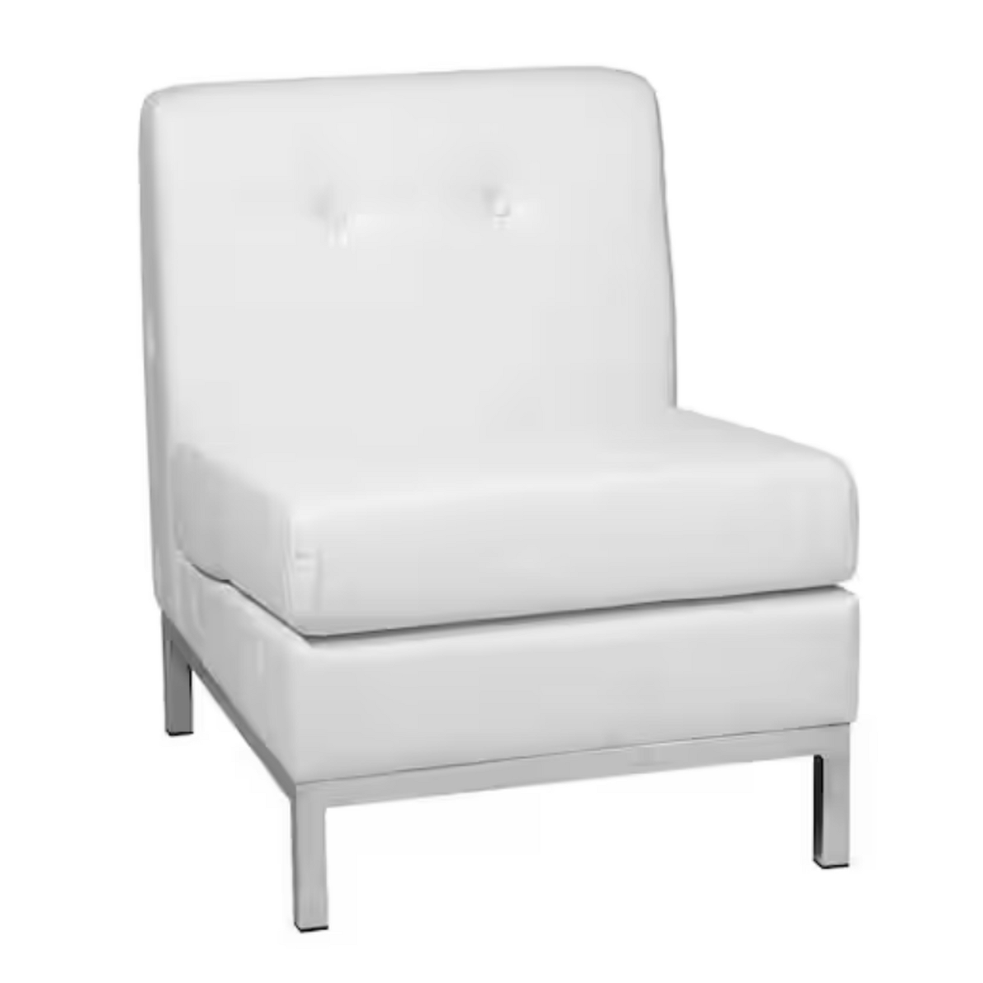 White Faux Leather Accent Chair