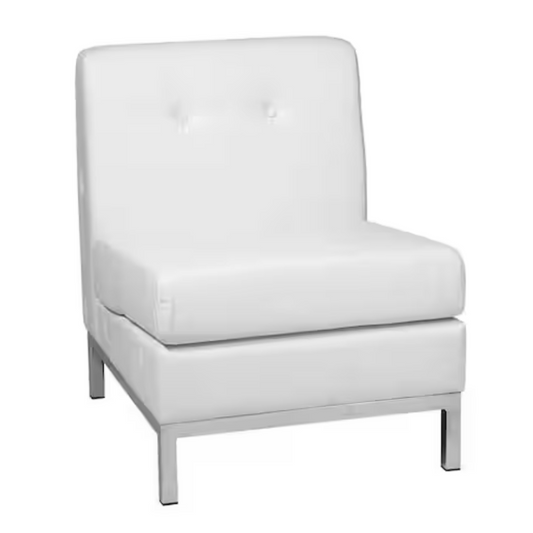 White Faux Leather Accent Chair