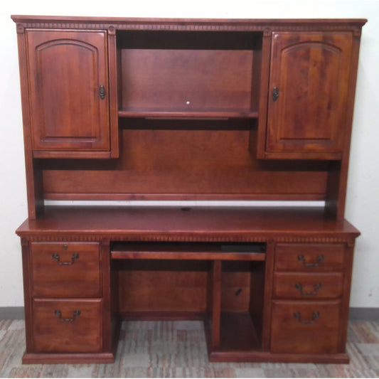 Wood Computer Desk with Hutch