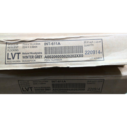 53 Square Feet of Winter Grey Vinyl Flooring (2 Boxes)