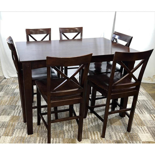Wood Dining Set with 6 Chairs
