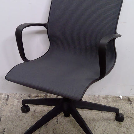 Black Office Chair with Gray Mesh Seat