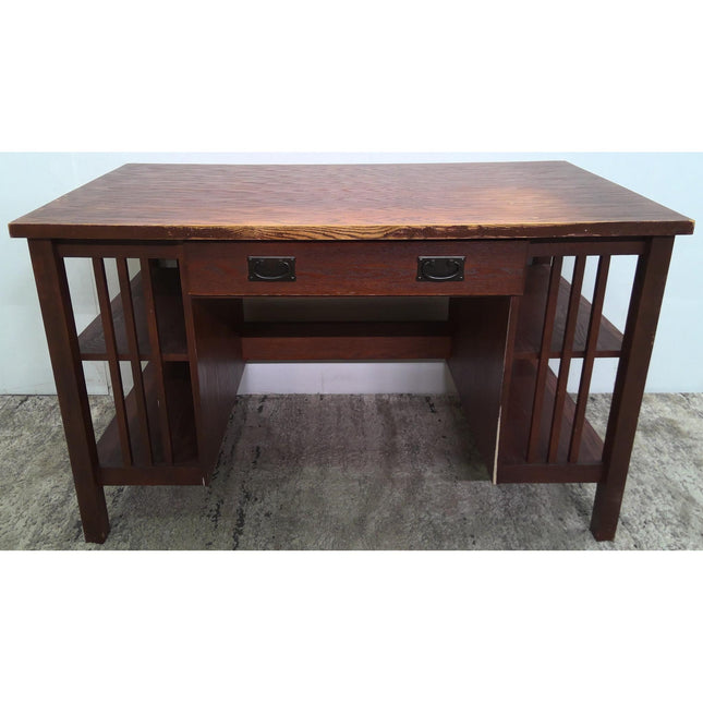 50" Wood Desk with Side Shelves