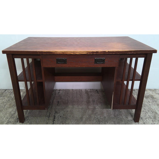 50" Wood Desk with Side Shelves