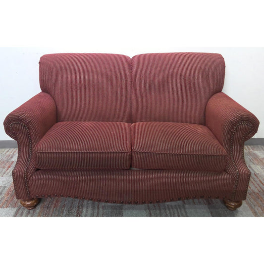 64" Maroon Striped Loveseat