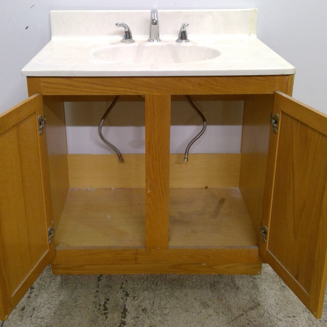 31" Bathroom Vanity with Cultured Marble Top and Faucet