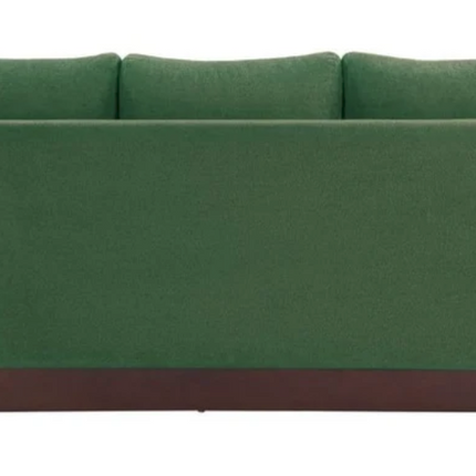 Modern Green Three Seat Sofa with Rubberwood Legs
