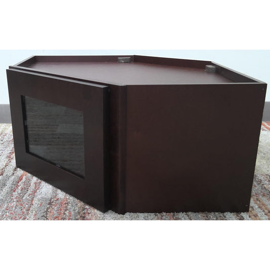 24" x 12" Glass Door Espresso Upper Cabinet