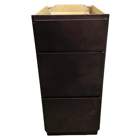 15” x 34.5" 3-Drawer Espresso Base Cabinet