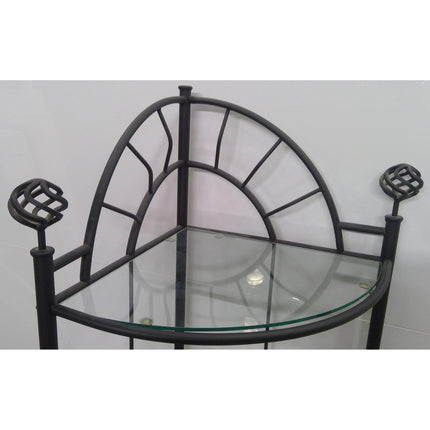 Metal Corner Shelving Unit with 4 Glass Shelves (Added 07/24/2026)