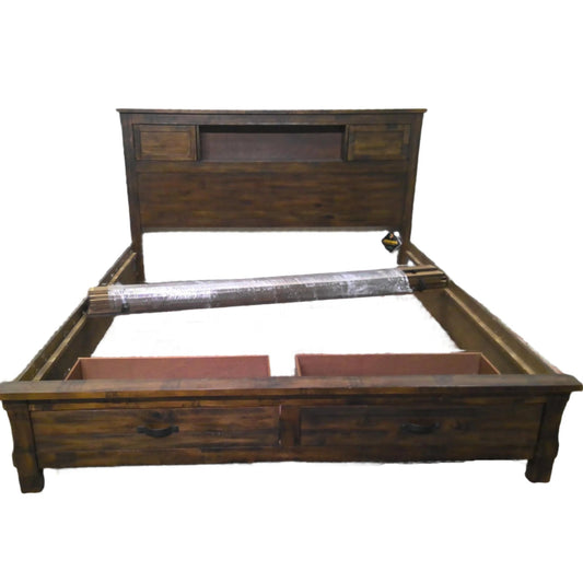 King-Size Bed Frame with Storage