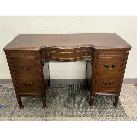 Wood Desk With 5 Drawers